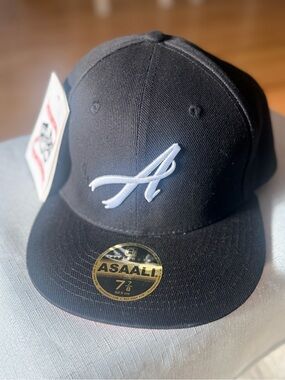 Asaali Jean Co. Black Fitted Hat Size 7 7/8 Embroidered Streetwear NWT